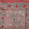 Off White on Red n Black Bengal Kantha Embroidery Tussar Silk Handloom stole