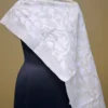 Off White on White Bengal Kantha Embroidery Tussar Silk Handloom stole