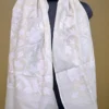 Off White on White Bengal Kantha Embroidery Tussar Silk Handloom stole