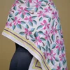 Off White on Multicolor Bengal Kantha Embroidery Tussar Silk Handloom stole