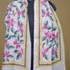 Off White on Multicolor Bengal Kantha Embroidery Tussar Silk Handloom stole