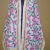 Off White on Multicolor Bengal Kantha Embroidery Tussar Silk Handloom stole