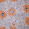 Off White on Orange Bengal Kantha Embroidery Tussar Silk Handloom stole