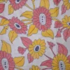 Off White on Yellow n Orange Bengal Kantha Embroidery Tussar Silk Handloom stole