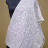 Off White on White Bengal Kantha Embroidery Tussar Silk Handloom stole