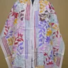 Off White on Multicolor Bengal Kantha Embroidery Tussar Silk Handloom stole