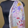 Off White on Multicolor Bengal Kantha Embroidery Tussar Silk Handloom stole