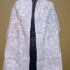 Off White on White Bengal Kantha Embroidery Tussar Silk Handloom stole