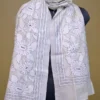 Off White on White Bengal Kantha Embroidery Tussar Silk Handloom stole