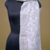 Off White on White Bengal Kantha Embroidery Tussar Silk Handloom stole