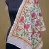 Off White on Multicolor Bengal Kantha Embroidery Tussar Silk Handloom stole