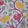 Off White on Multicolor Bengal Kantha Embroidery Tussar Silk Handloom stole