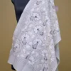 Off White on White n Black Bengal Kantha Embroidery Tussar Silk Handloom stole