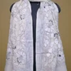 Off White on White n Black Bengal Kantha Embroidery Tussar Silk Handloom stole