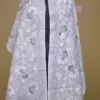 Off White on White n Black Bengal Kantha Embroidery Tussar Silk Handloom stole
