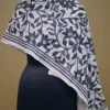 Off White on Black Bengal Kantha Embroidery Tussar Silk Handloom stole