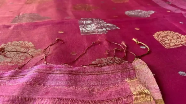 Purple Tussar Zari Buta Saree