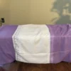 White and purple Body Designer Lace Border Cotton saree