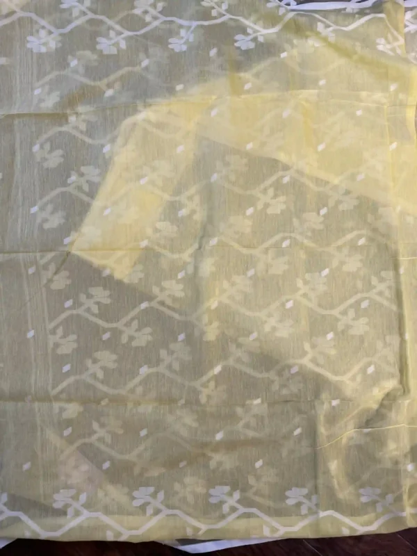 Yellow Dhakai Muslin Saree
