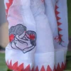 white with Mother love Applique work on Handloom Resham kota Saree