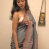 Grey with Red and Copper Zari Border on Pure Cotton silk saree