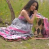 Grey on White butta n Pink border Pure Resham silk Soft Jamdani saree