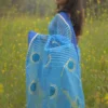 Sky Blue with Hand Fan Applique work Cotton Kota saree