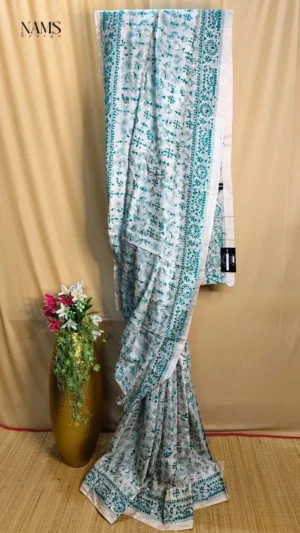 Exquisite Off White Tussar Kantha Saree - Elegant