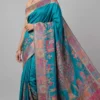 Azure Opulence Tree of Life Pashmina Kani Silk Saree