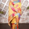 Radiant Yellow Pashmina Kani Silk Saree with Maple Leaf | 2025 Luxurious Winter Collection