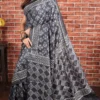Exquisite Black Pure Tussar Silk Saree with Intricate Kantha and Stone Work | 2025