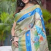 Fusion Kalamkari Tussar Silk Saree