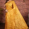 Radiant Yellow Tussar Silk Saree with Kantha Lattice Work | 2025 Fusion Fiesta Collection