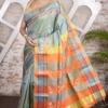 Pastel Green Pure Bishnupuri Katan Silk Saree with Vibrant Pallu | 2025