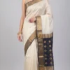Exquisite Off White Maheswari Zari Saree – Timeless Elegance