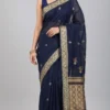 Exquisite Black Cotton Jamdani Saree