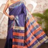 Purple Pure Katan Silk Saree