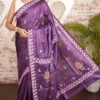 Deep Purple Pure Tussar Silk Saree