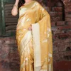 Yellow Contemporary Designer Organza Saree with Zari Border | 2025 Winter Festive