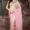 Ombre Gold and Pink Designer Organza Saree with Sequin Embellishments | 2025 Winter Festive