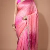 Ombre Pink Contemporary Designer Saree with Stone Work | 2025 Festive Collection