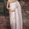 Soft Lilac Contemporary Designer Saree with Floral Stone Work | 2025 Festive Collection