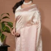Baby Pink Contemporary Designer Saree with Floral Stone Work