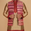 Reddish Pink Textured Pure Cotton Jawahar Coat | Ethnic Essentials 2026