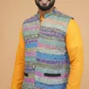 Vibrant Multicolor Textured Pure Cotton Jawahar Coat | Ethnic Essentials 2026