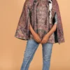 Multicolor Kashmiri Intricate Jamawar Cape Jacket with Slit Sleeves | Ethnic Essentials 2026