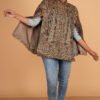 Multicolor Kashmiri Intricate Jamawar Cape Jacket with Slit Sleeves | Ethnic Essentials 2026