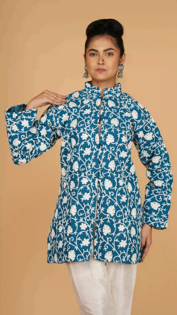 Deep Turquoise Kashmiri Aari Embroidered - BKP03241_result_compressed