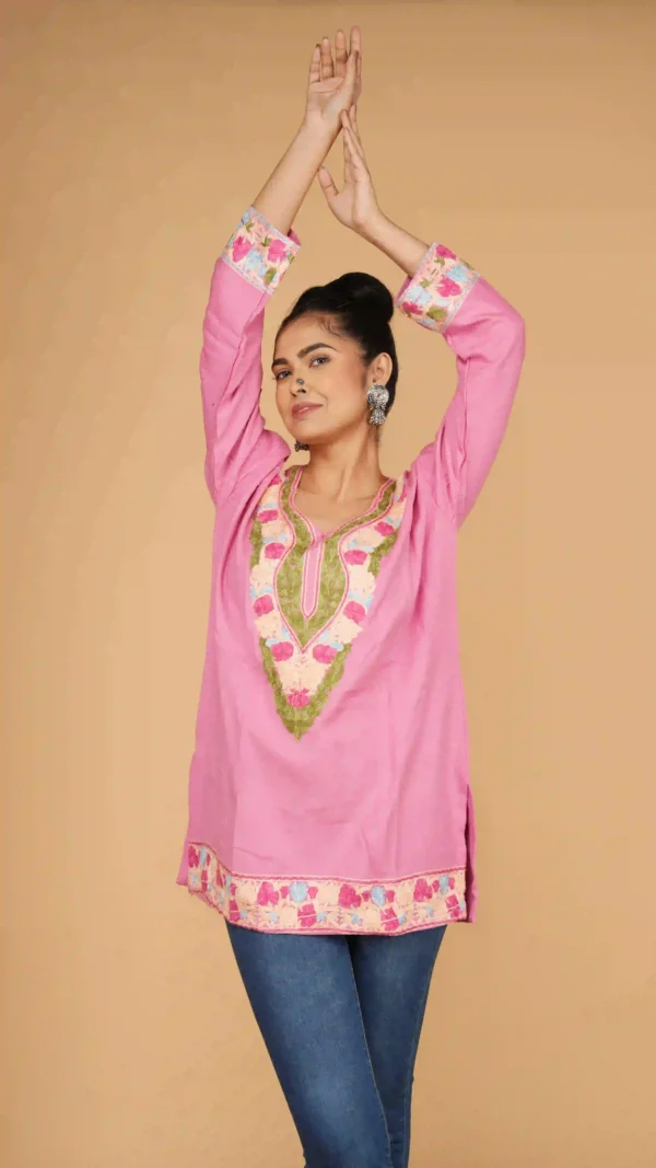 Peach Kashmiri Phiran Top,top - BKP03267_result