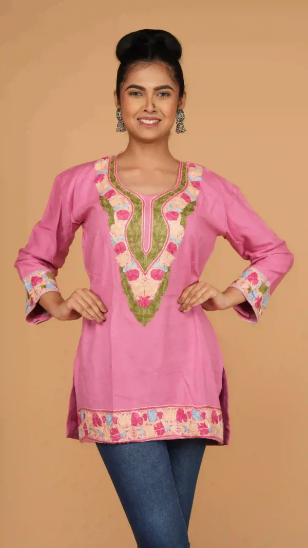 Peach Kashmiri Phiran Top,top - BKP03268_result